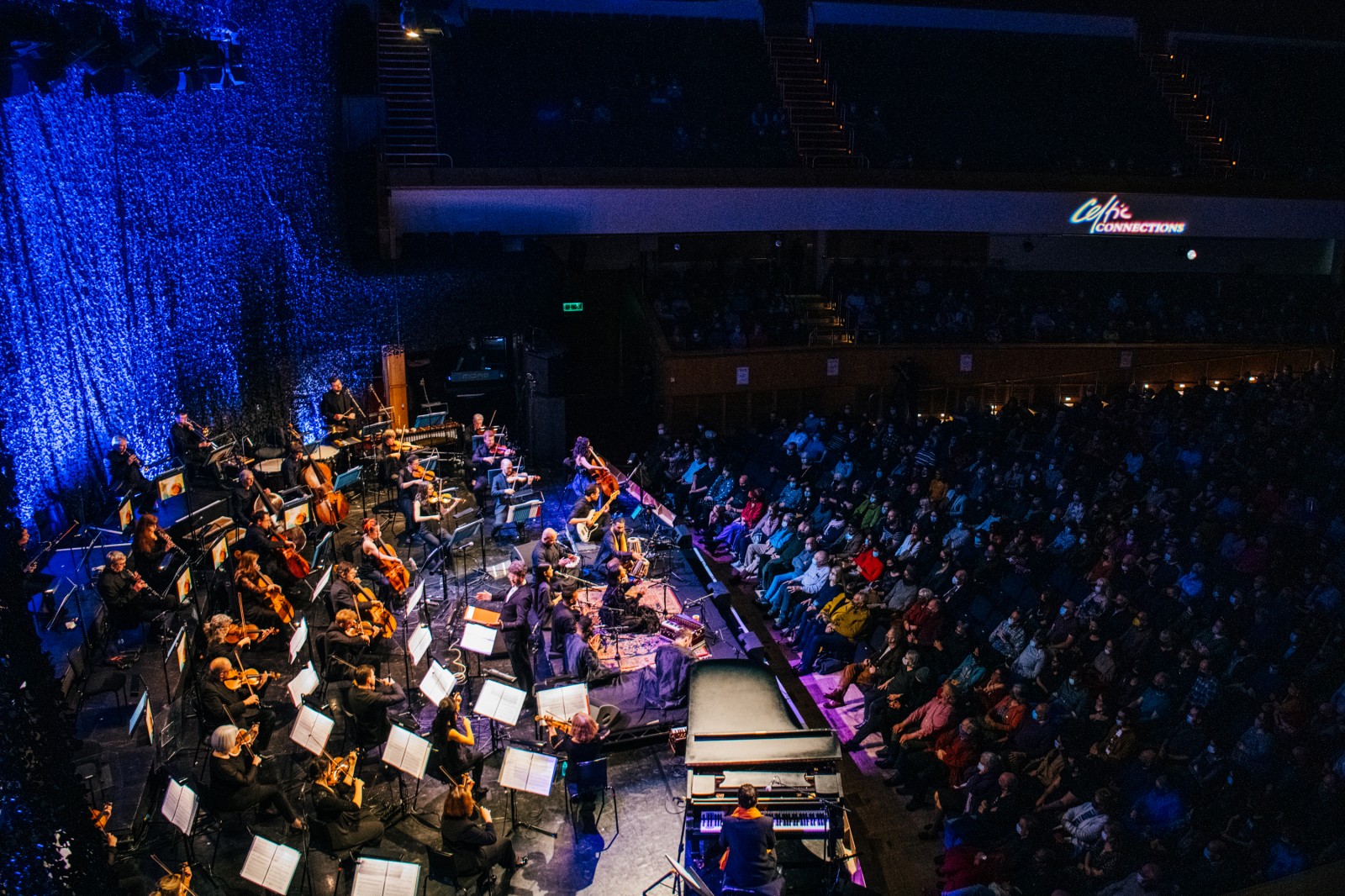 Orchestral Qawwali Project & Scottish Chamber Orchestra at the Glasgow Royal Concert Hall for Celtic Connections 2022.  Photo: Gaelle Beri