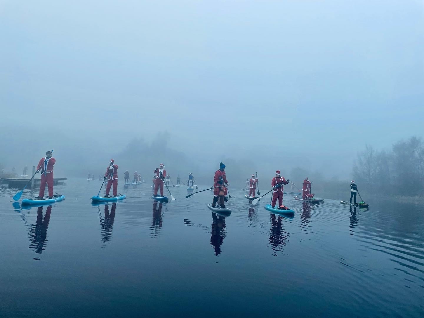 Festive flotilla. Photo: Matthew Hurding / Glasgow Paddleboard Co