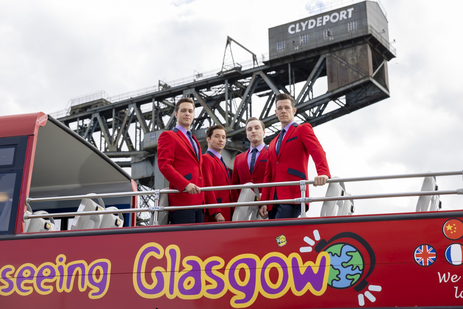 Back by popular demand Jersey Boys returns to The King’s Theatre for a three-week run,opening on Tuesday 19 April. The Oliver Award-winning musical tells the story of Franki Valliand The Four Seasons as they rose to fame from the streets New Jersey to the Rock and RollHall of Fame.Pictured at the Finnieston CraneL to rBlair Gibson (Bob Gaudio)Michael Pickering (Frankie Valli)Dalton Wood (Tommy DeVito) Lewis Griffiths (Nick Massi) They were just four guys from Jersey, until they sang their very first note. They had a soundnobody had ever heard … and the radio just couldn’t get enough of.â€¯ But while theirharmonies were perfect on stage, off stage it was a very different story - a story that hasmade them an international sensation all over again. The show features all the hitsincluding Sherry, Big Girls Don’t Cry, Oh What A Night, Walk Like A Man, Can’t Take My EyesOff You and Working My Way Back To You. Jersey Boys runs until Saturday 7 May. With thanks to City Sightseeing Glasgow PRESS CONTACT Laura Redpathlauraredpath@theambassadors.com0141 240 1305/07938767455 Photograph by Martin Shields Tel 07572 457000www.martinshields.com© Martin Shields