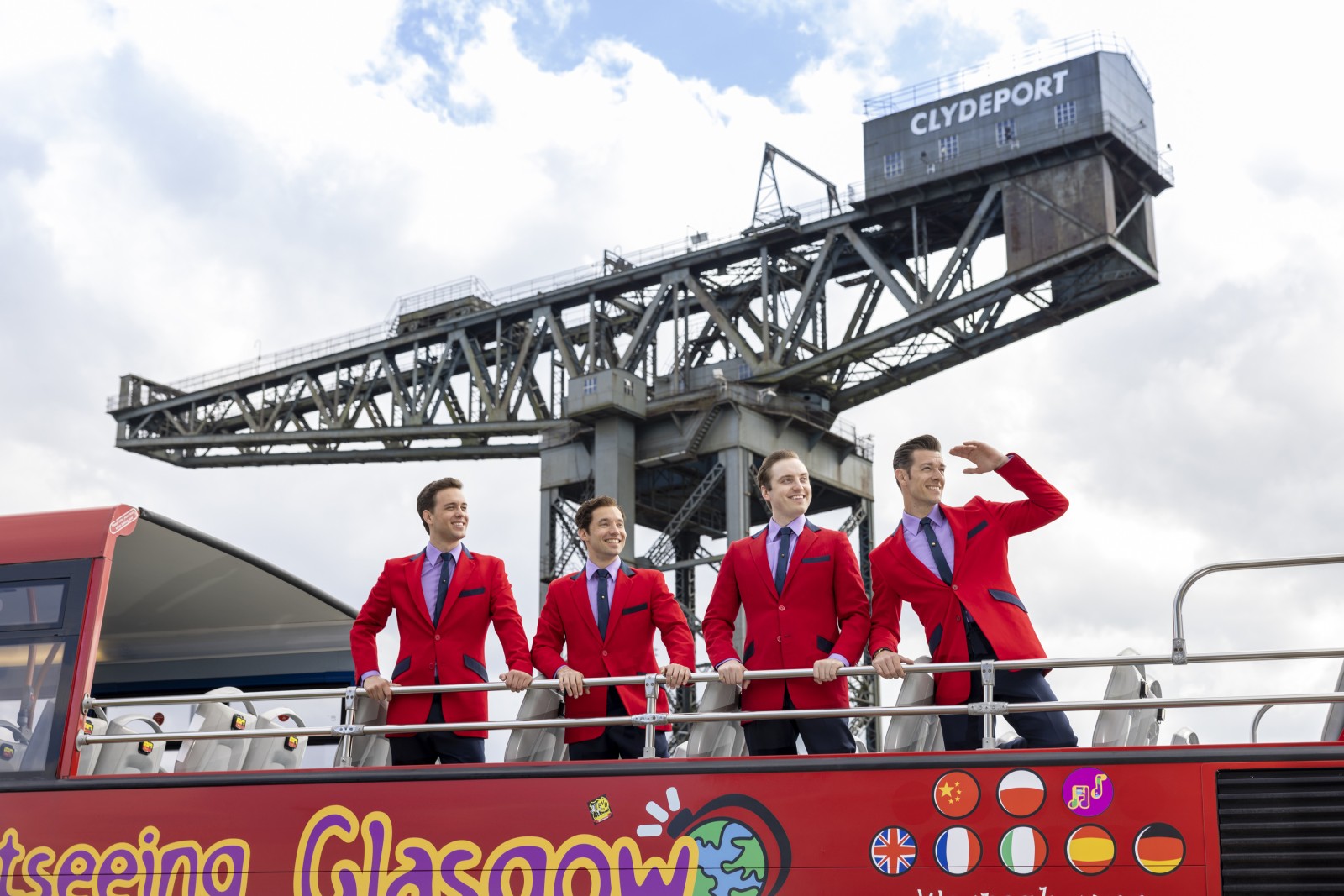 Back by popular demand Jersey Boys returns to The King’s Theatre for a three-week run,opening on Tuesday 19 April. The Oliver Award-winning musical tells the story of Franki Valliand The Four Seasons as they rose to fame from the streets New Jersey to the Rock and RollHall of Fame.Pictured at the Finnieston CraneL to rBlair Gibson (Bob Gaudio)Michael Pickering (Frankie Valli)Dalton Wood (Tommy DeVito) Lewis Griffiths (Nick Massi) They were just four guys from Jersey, until they sang their very first note. They had a soundnobody had ever heard … and the radio just couldn’t get enough of.â€¯ But while theirharmonies were perfect on stage, off stage it was a very different story - a story that hasmade them an international sensation all over again. The show features all the hitsincluding Sherry, Big Girls Don’t Cry, Oh What A Night, Walk Like A Man, Can’t Take My EyesOff You and Working My Way Back To You. Jersey Boys runs until Saturday 7 May. With thanks to City Sightseeing Glasgow PRESS CONTACT Laura Redpathlauraredpath@theambassadors.com0141 240 1305/07938767455 Photograph by Martin Shields Tel 07572 457000www.martinshields.com© Martin Shields