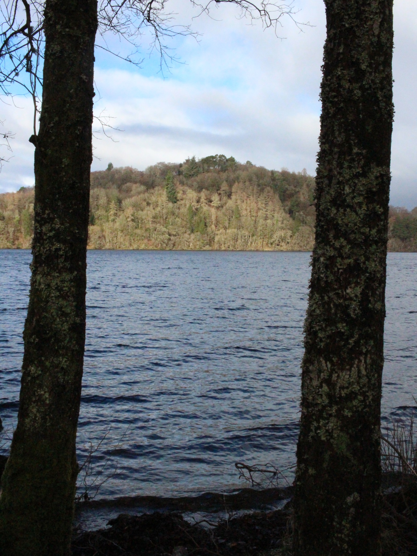 Over the water.