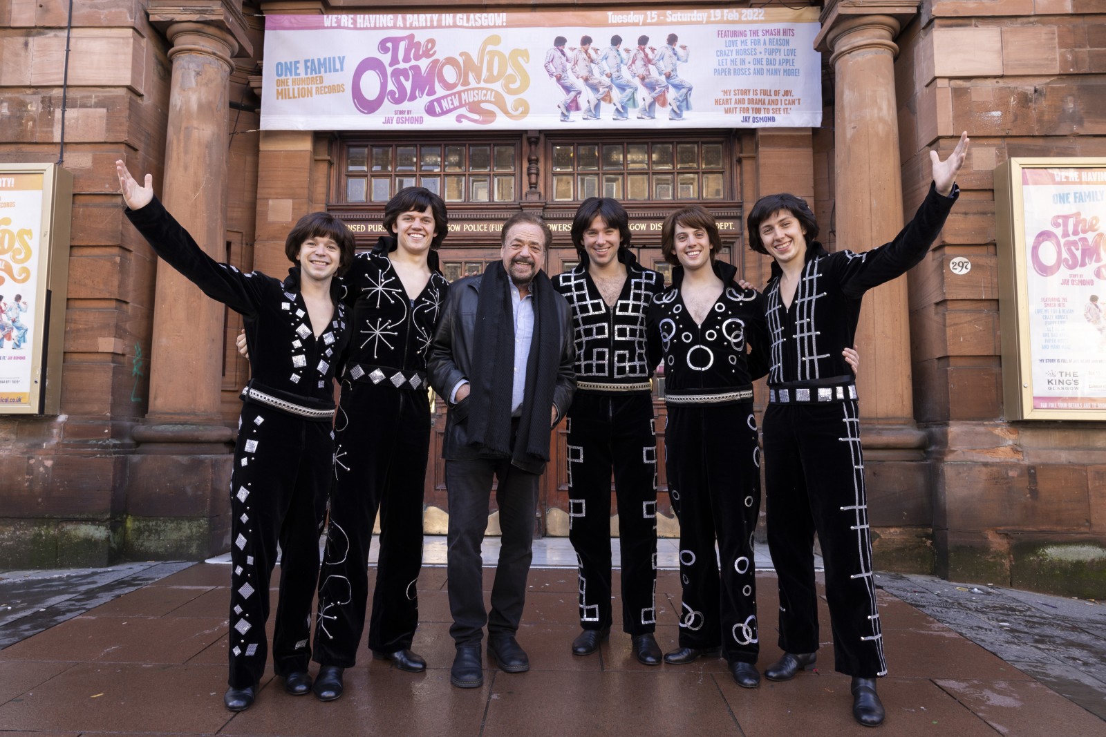 WORLD PREMIERE OF THE OSMONDS: A NEW MUSICALPicturedJay Osmond with the cast of The Osmonds : A New Musical at The King Theatre in Glasgow.THE OSMONDS: A New Musical with story by Jay Osmond tells the true story of the five brothers from Utah who were pushed into the spotlight as children and went on to create smash hits, decade after decade.  From their star residency on The Andy Williams Show from 1962 to 1969, to pop stars and ‘Osmondmania’ from 1971 to 1975, to the arrival of The Donny & Marie Show, a popular variety TV show, from 1976 to 1979, The Osmonds lived a remarkable life recording chart-topping albums, selling out vast arena concerts and making record-breaking TV shows - until one bad decision cost them everything. Photograph by Martin Shields Tel 07572 457000www.martinshields.com© Martin Shields