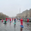 Cruising by Speirs Wharf. Photo: Matthew Hurding / Glasgow Paddleboard Co