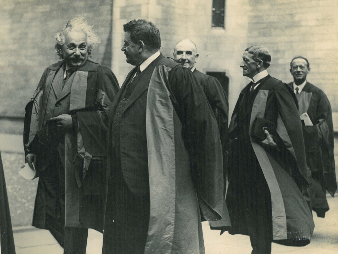 Albert Einstein at his honorary graduation in 1933  Picture: Photo: University of Glasgow