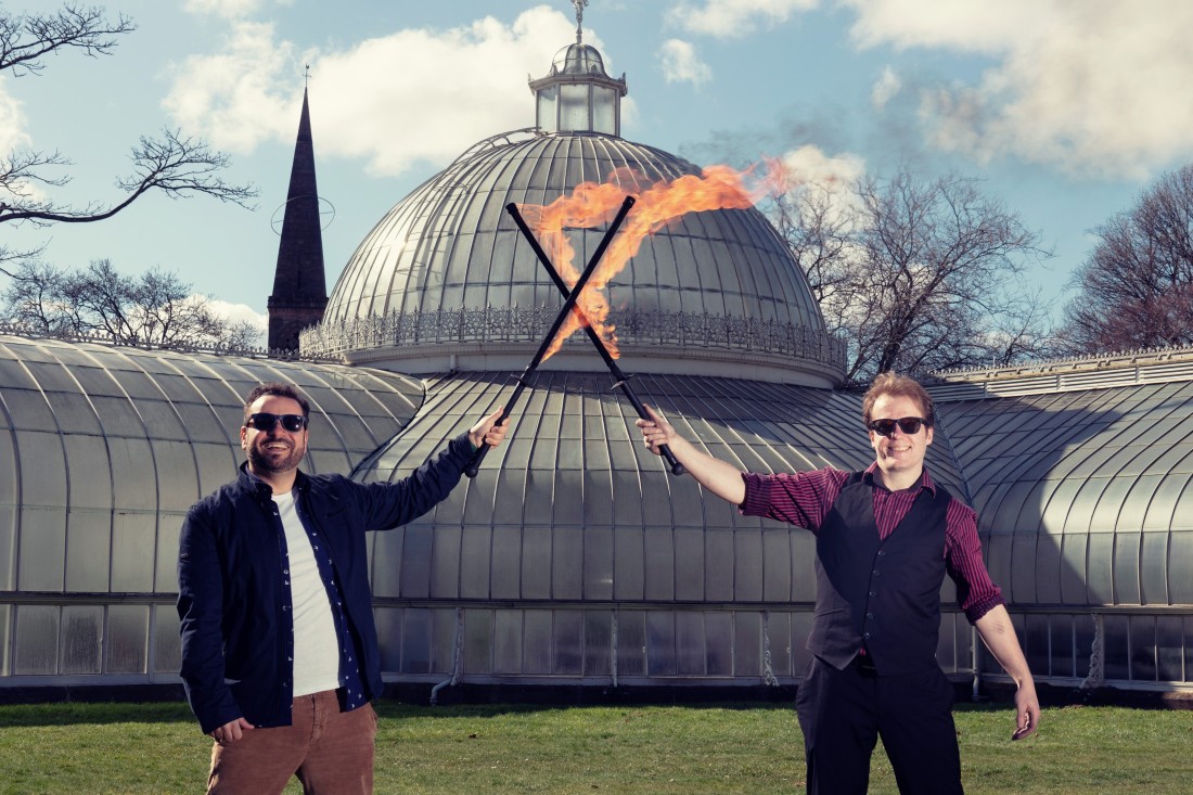 Brendon McIlroy (left) launches Halo Arts' summer programme  Picture: Max Crawford