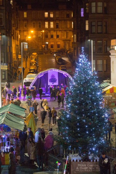 Christmas Market and tree lights switch on  Picture: Glasgow West End Today