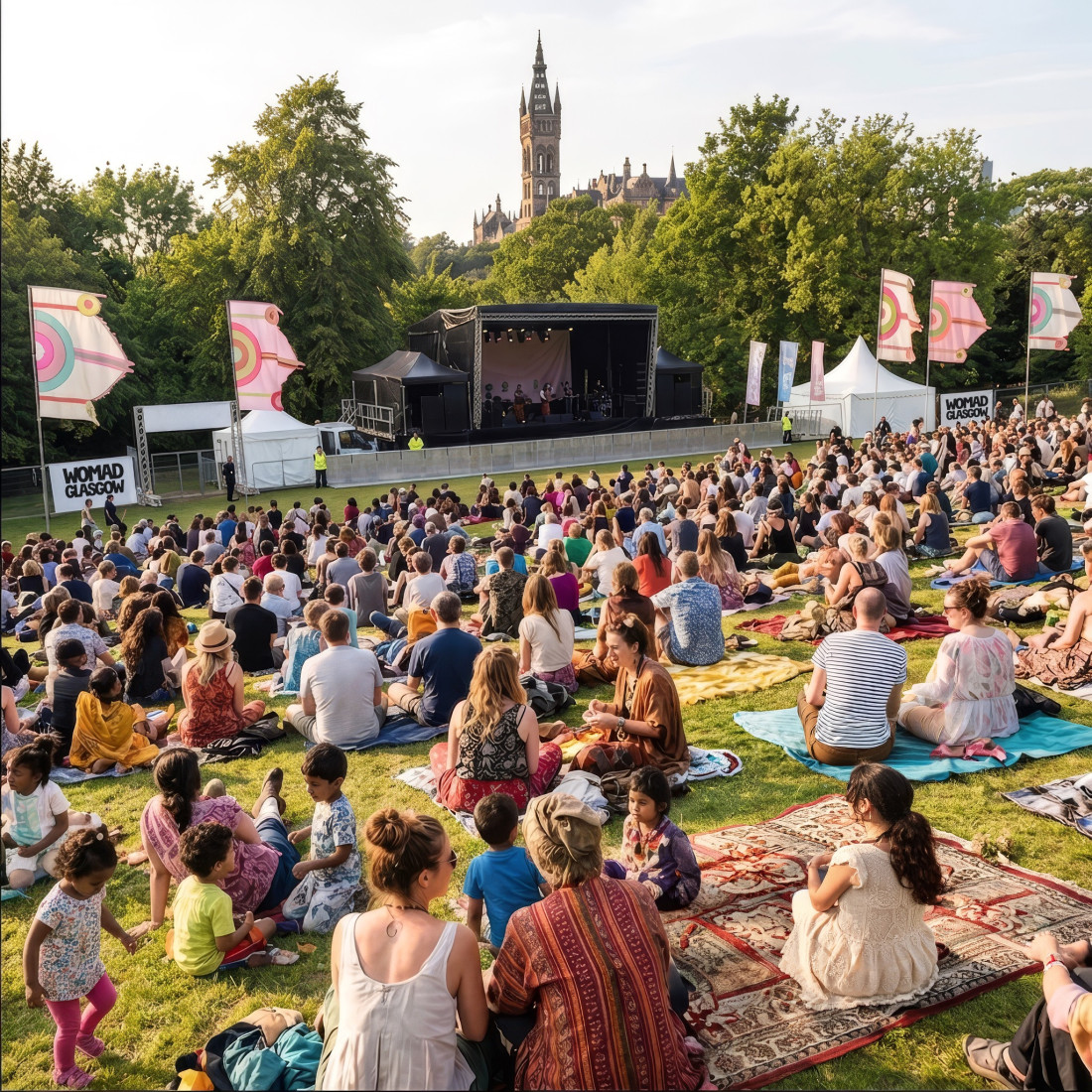 WOMAD Glasgow - Digital Visualisation of the Lookout Stage  Picture: Festival site images provided by Glasgow Life