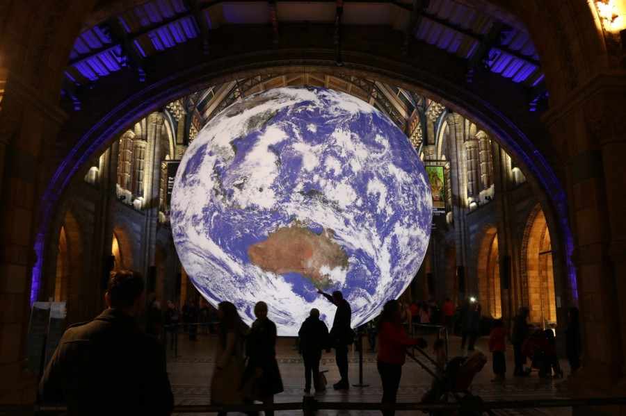 The awe-inspiring installation ‘Gaia’ (The Earth) pictured at Liverpool Cathedral