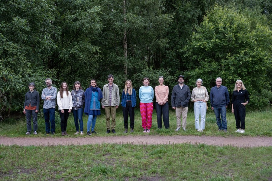 G20 Artist Collective members and exhibiting artists, L-R Annabel Wright, Hugh Gillan, Connie Liebschner, Daisy Richardson, Ratnadevi Holtbernd, David Sherry, Izzy Morris, Laura Murray, Emma Thompson, David Wishart, Jessica Wolfson, Colin Thompson and Kirsty Anderson.