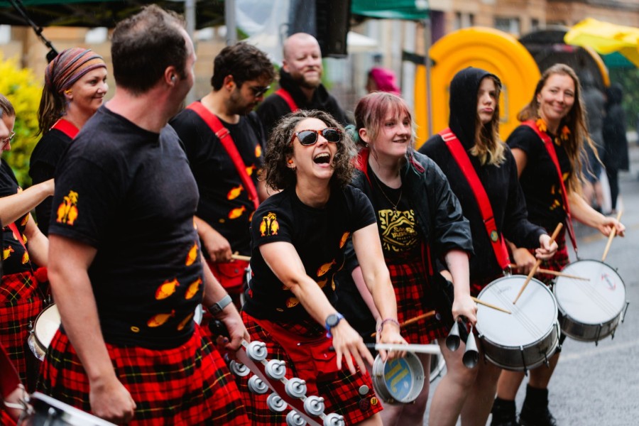 Sambayabamba provide a dash of colour and rhythm. Photo: Gavin McCourt
