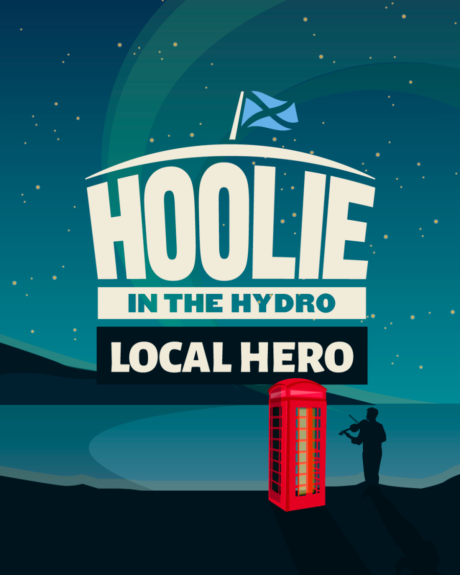 Poster for Hoolie in the Hydro celebrating the iconic Scottish movie Local Hero