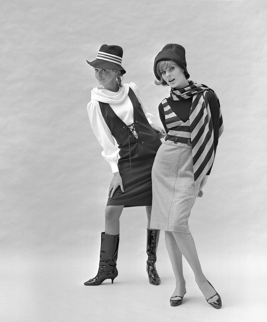 Ros Watkins and Paulene Stone wearing ‘Snob’ and striped ensembles by Mary Quant for Ginger Group, 1963 © John French / Victoria and Albert Museum, London