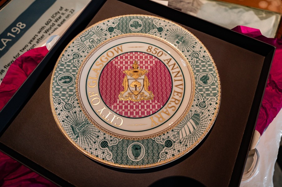 Commemorative plate in recognition of Bill's outstanding service
