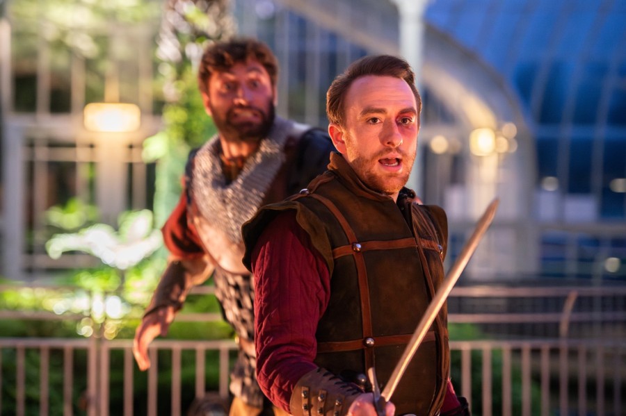 Johnny Panchaud (left) as the Captain, and Sam Stopford as John