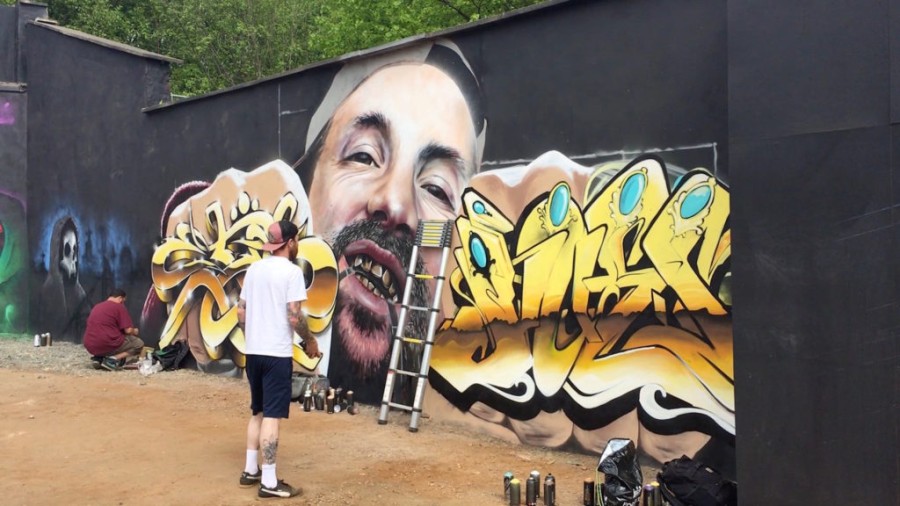  Knockout: Artwork was created over the two days of the festival.