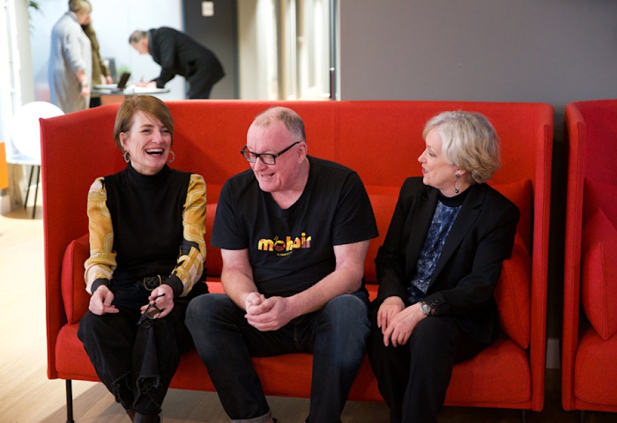  Big lights: Producer Fiona White, presenter Stuart Cosgrove, and broadcaster Janice Forsyth.