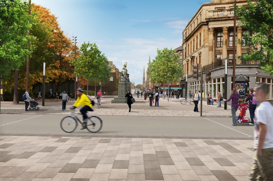  The Underline Avenue will emerge at St Georges Cross, looking along Great Western Road.