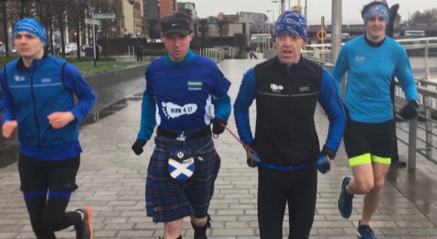  Support: The team at Run 4 It on Bothwell Street have been helping Jay.