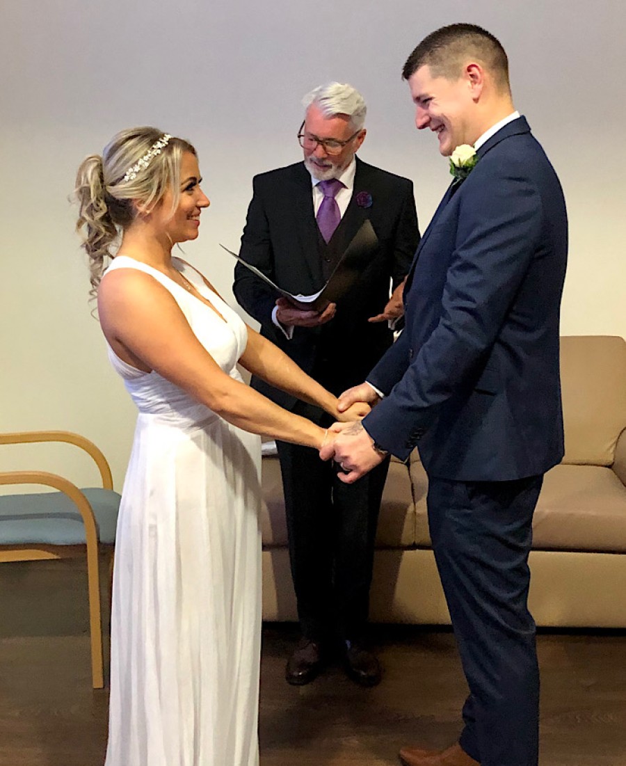  Happy couple: Nicole and James had been caring for Elizabeth since her diagnosis in 2018. Photo: Natalie Muir