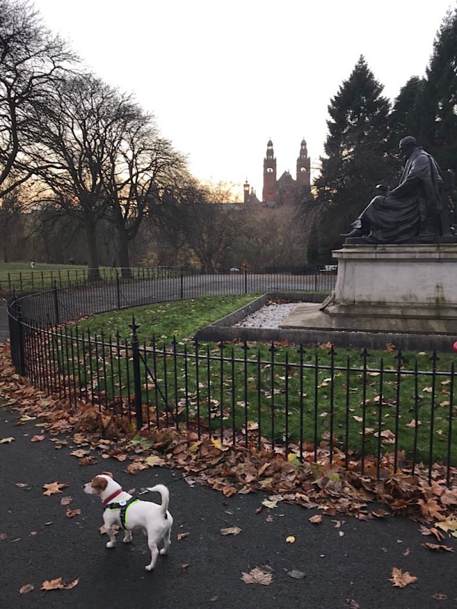  Iconic: Buddy tackles a route around Kelvingrove Park and the university heartland