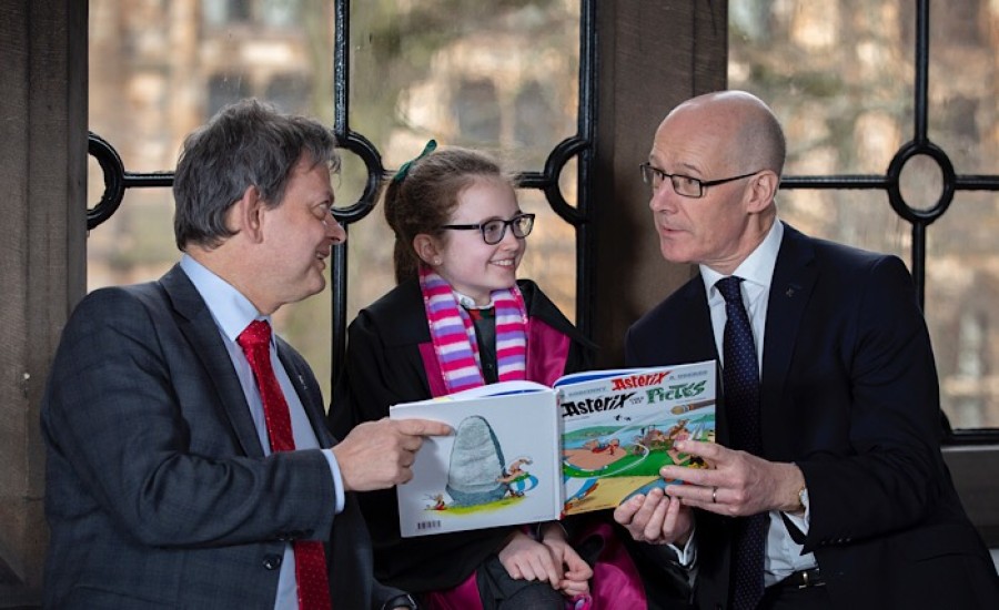  Heads-up: University principal and vice-chancellor Professor Sir Anton Muscatelli with Mr Swinney at the launch. Photo Martin Shields 