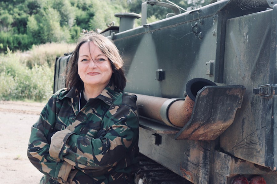  Jackie's bucket list included driving a tank.