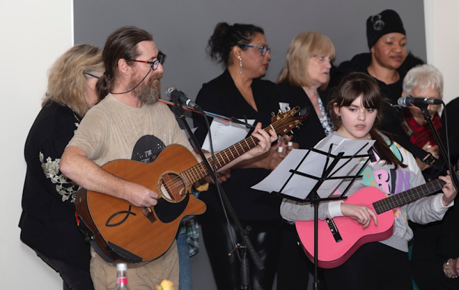  People young and old have been coming together to sing and write original music. Photo: Gibson Digital 2020.