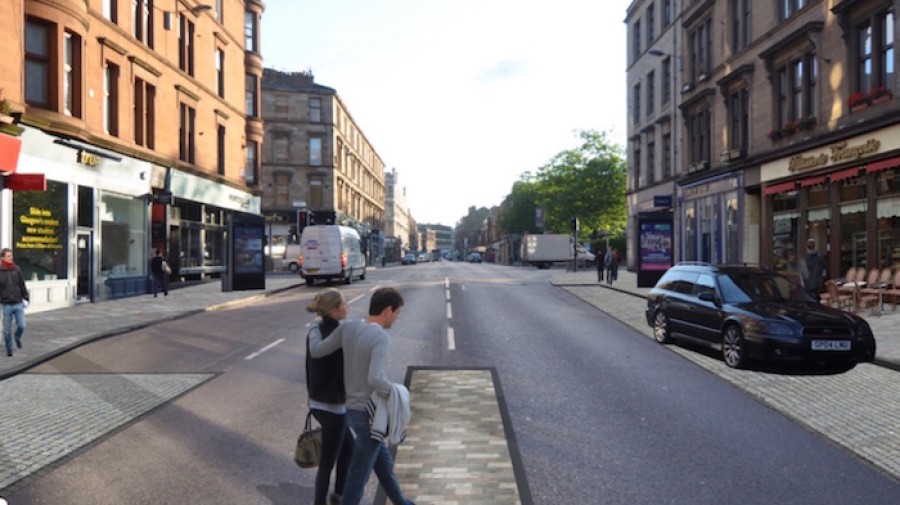  Section: This is how a section of the street could look on the lower part of Byres Road 