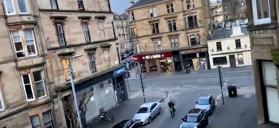  Jamie's playing on Ruthven Street was seen by thousands of people around the world. Credit: Archie Coulter.