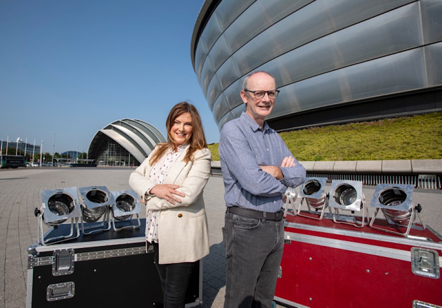 The show goes on: SEC's Debbie McWilliams and Peter Duthie celebrate the return of live events.  Photo: Martin Shields