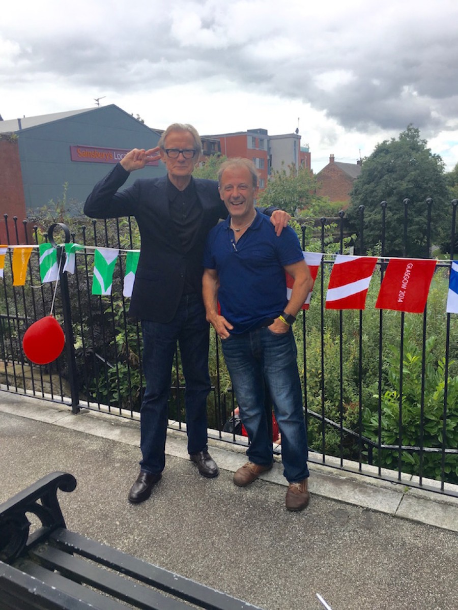  Celebrities: Actor Bill Nighy drops in on Hyndland Gala and poses for a pic with Marco Stevenson from Pizza Magic. Used with Marco's permission