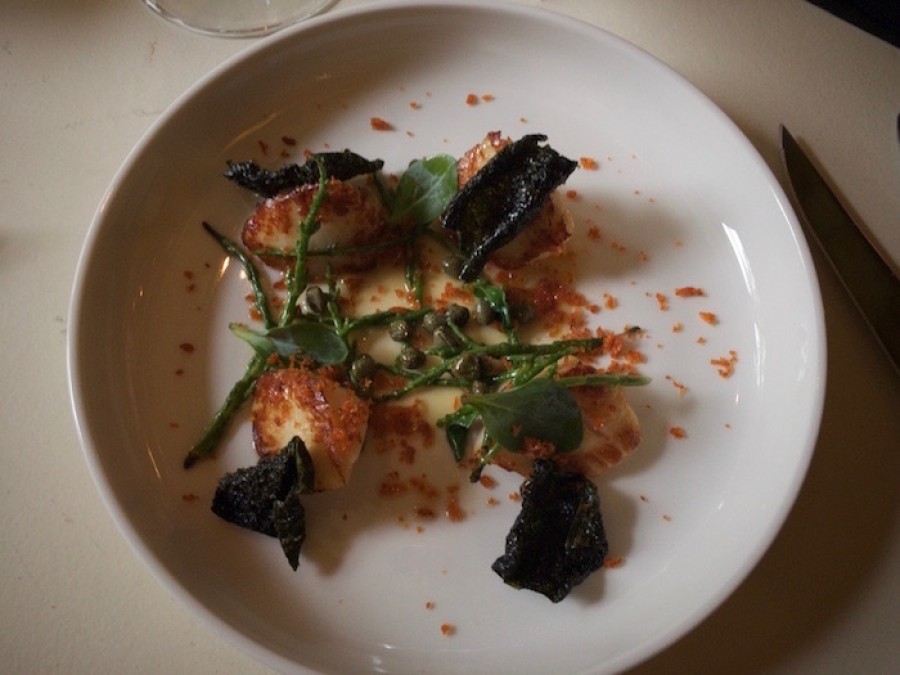  Seafood: Hand-dived scallops with lemon and baby capers 