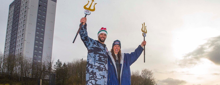  Mens and women winners Erin Jeffrey and Dan Jones Participants perform at Red Bull Neptune Steps in Glasgow last year. Photo: Jeff holmes/ Red Bull Content Pool / AP.