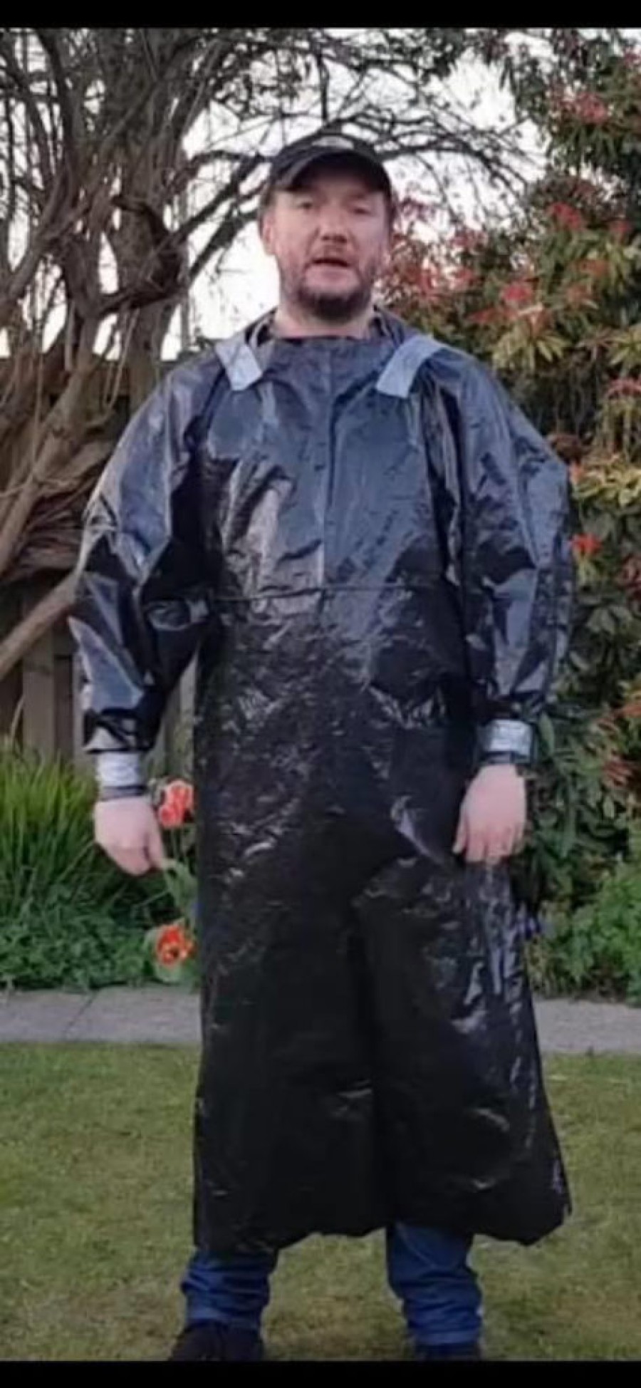  Paul Yuille who designed the gown for charity MedSupplyDriveUk with a finished garment.