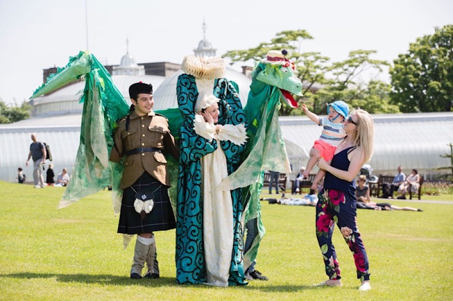  Monster: Nessie is spotted in the Botanics ahead of the start of the West End Festival. Photo credit: Martin Shields