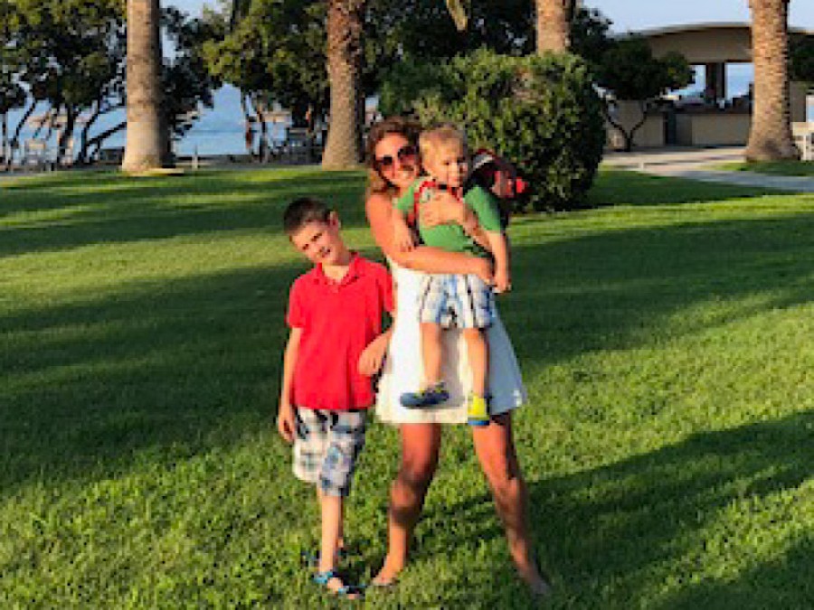  Dr Ioanna Nixon with sons David and George.