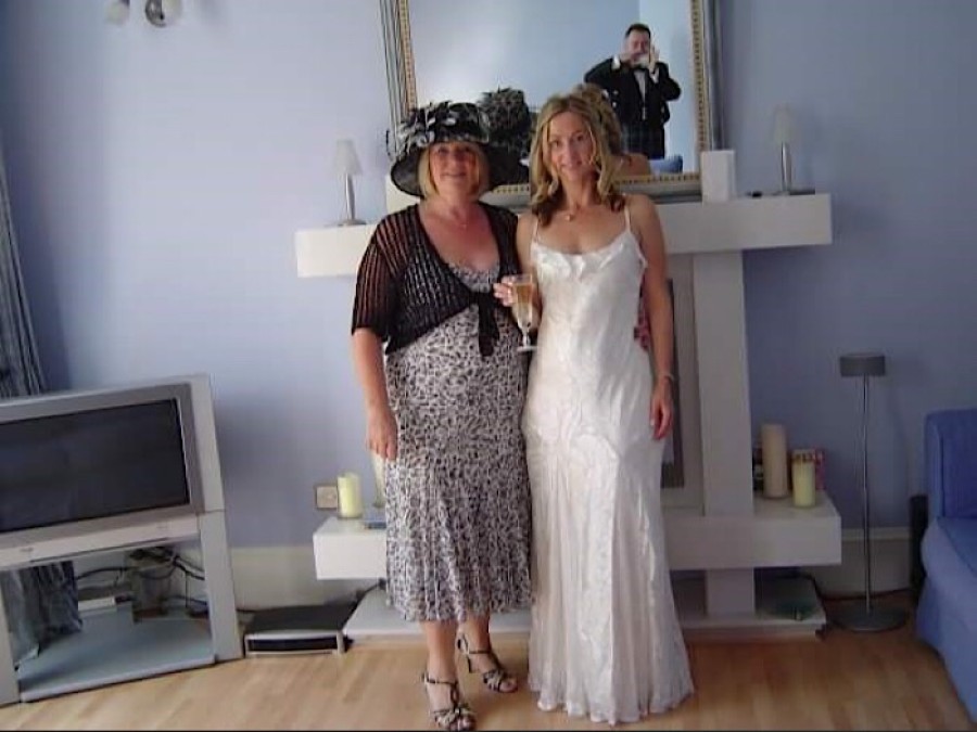  Loss: Angela on her wedding day with her mother Jessie