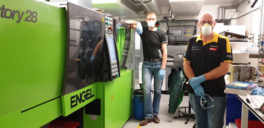  Engineers repurposed an injection moulding machine.
