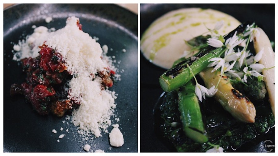  The quality of the raw beef speaks for itself; Wye valley asparagus
