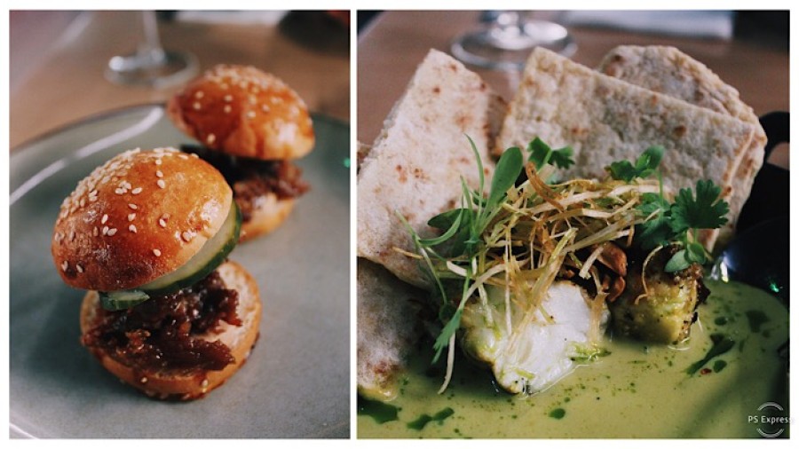  Mini-burger of crispy duck and monkfish