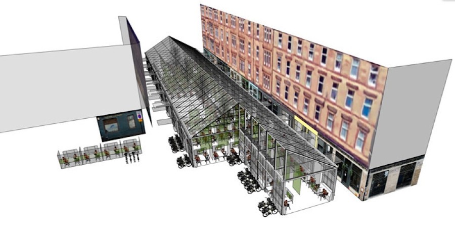  The glasshouse has been given the name 'Finnieston Green'