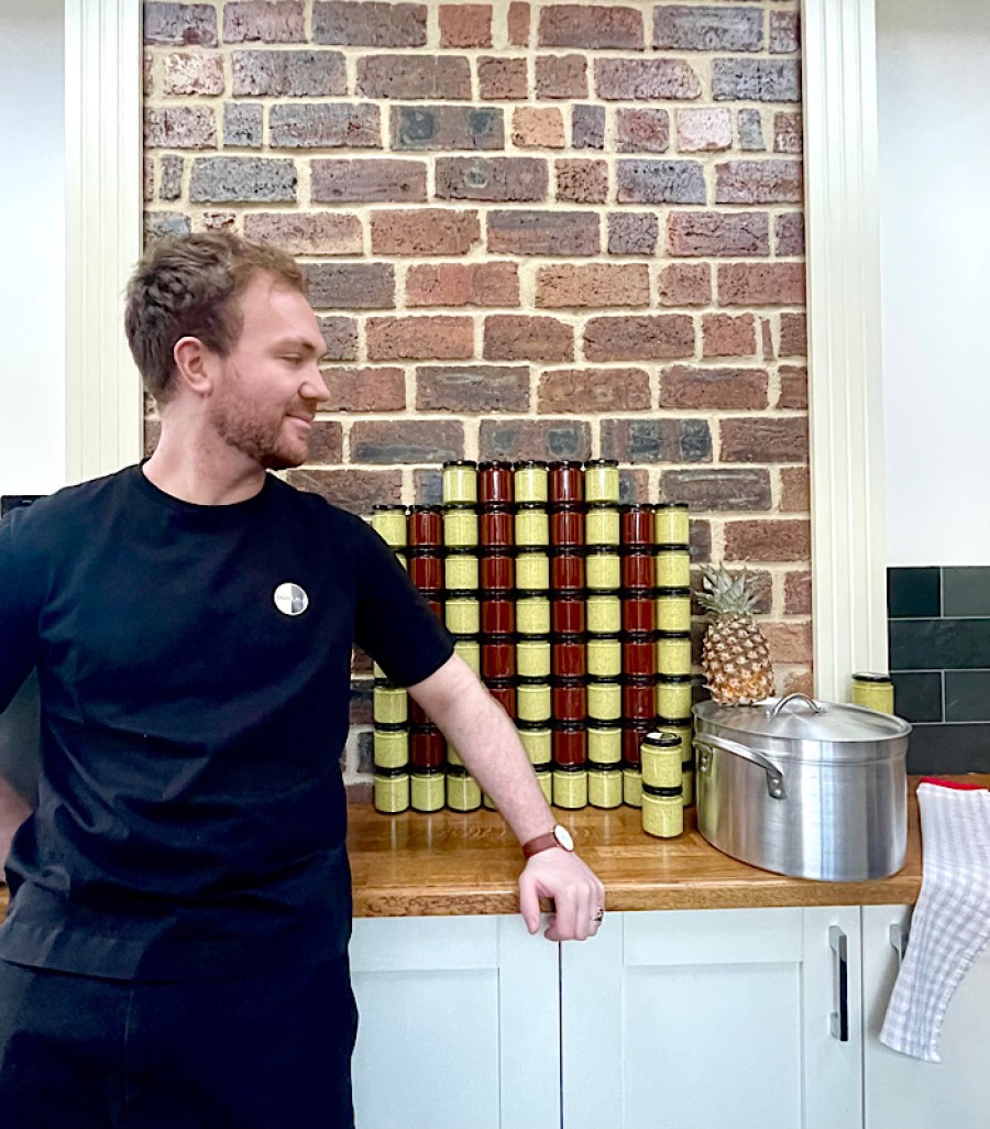 Garry produces the condiments at the family home in Jordanhill.