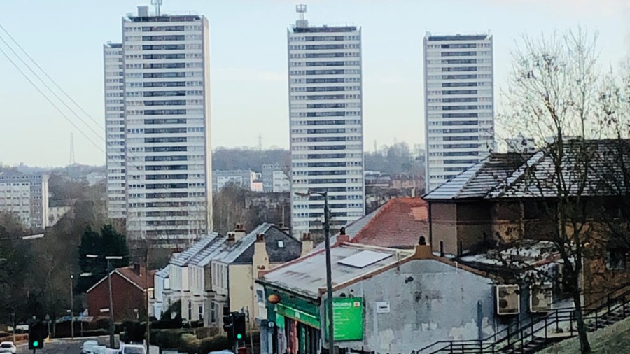 Prominent landmarks on the Glasgow skyline. 