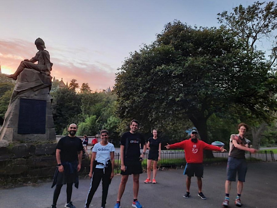 Training night in Kelvingrove Park.