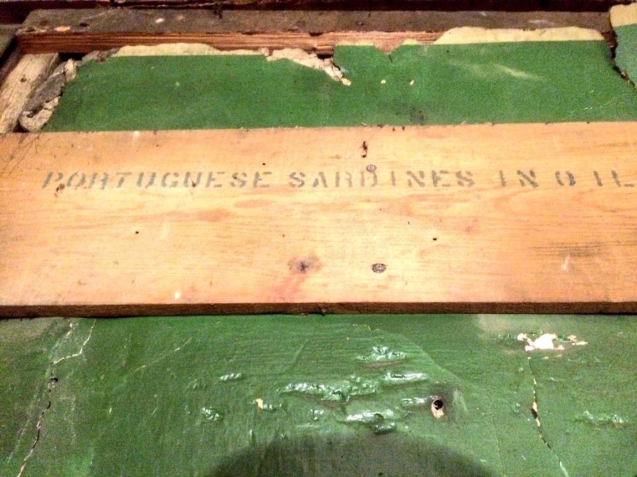  Hidden: An old fish box found during the refurbishment points to use as a fishmongers.