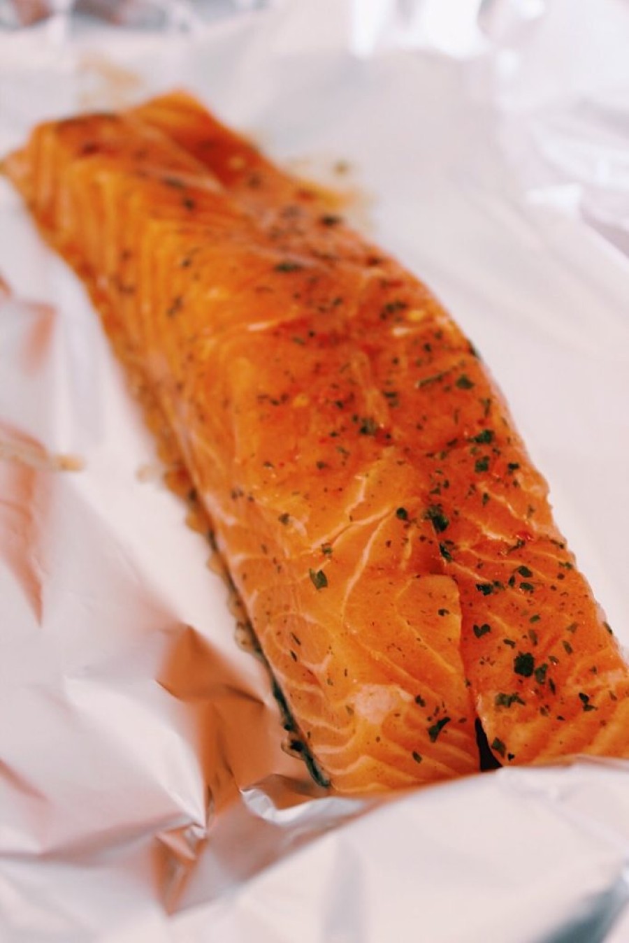  Fillet: season a chunk of salmon, not forgetting a little lime juice