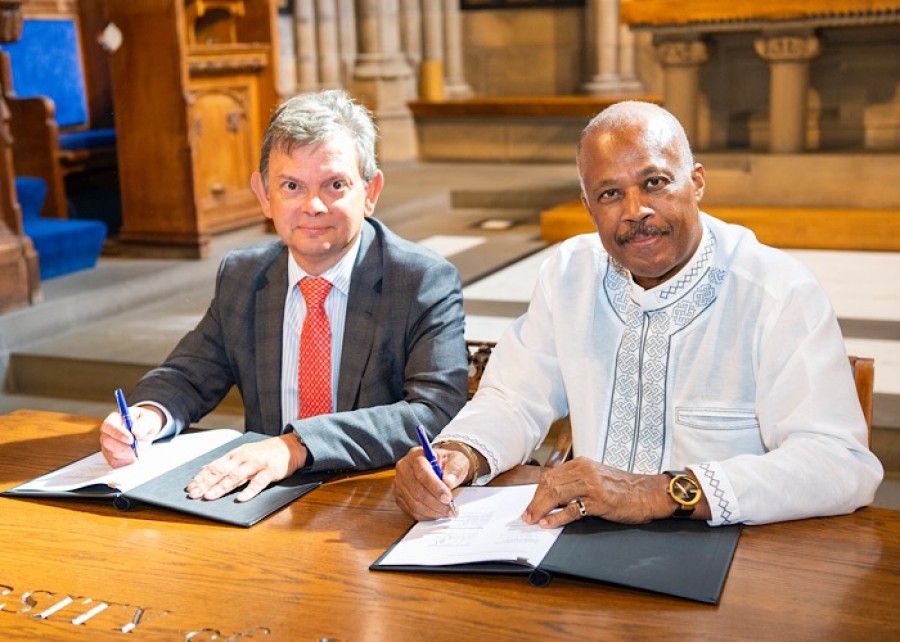  Prof Muscatelli and The University of The West Indies’ Professor Sir Hilary Beckles. Photo: University of Glasgow