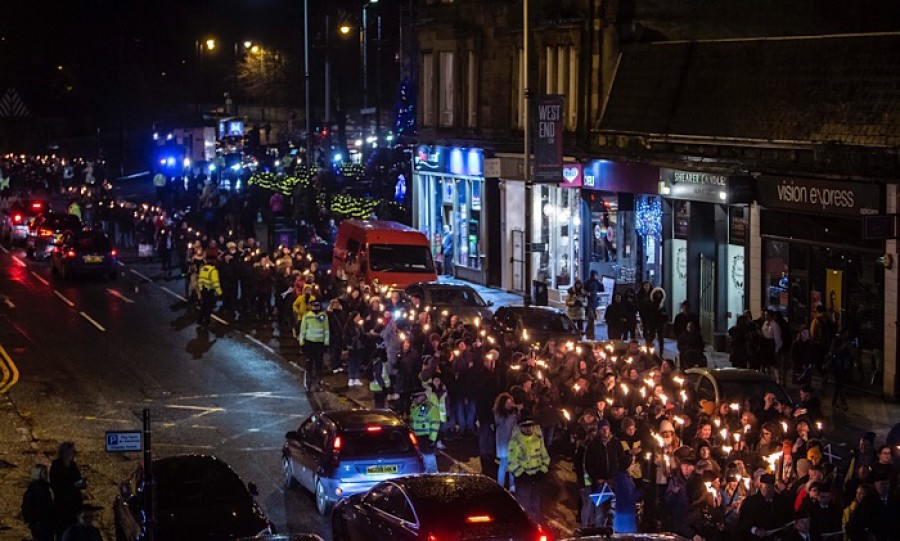  Procession: the parade passes along Byres Road. Photo credit: Mark Shields