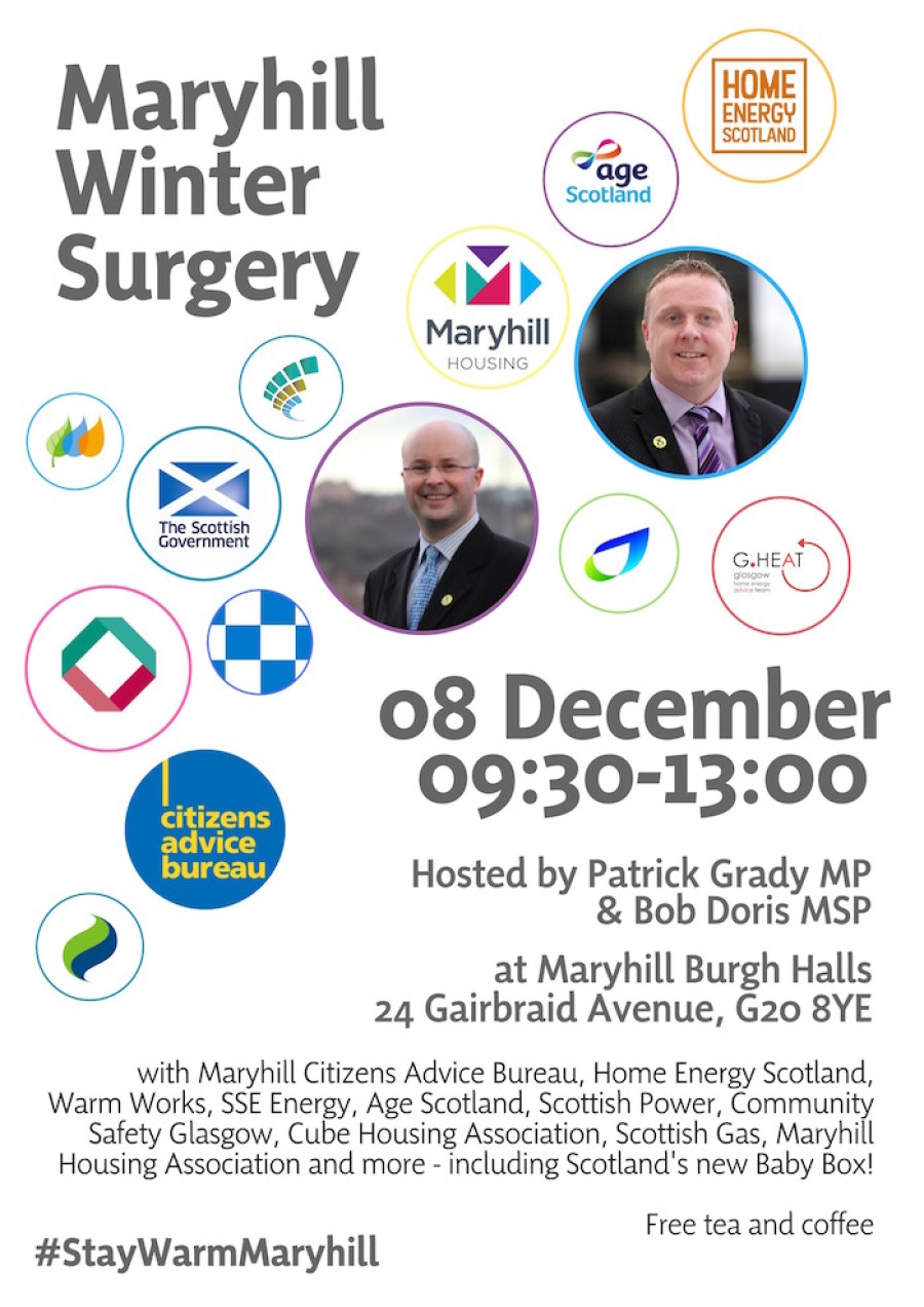  Poster: details of the special winter surgery in Maryhill