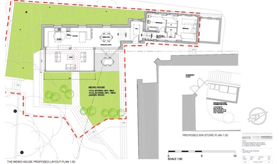 Plot: the one-bedroomed mews would have an open-plan kitchen looking on to its own private garden 